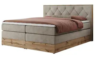 Boxspringbett mit Bettkasten 140x200 cm H3 Beige Webstoff