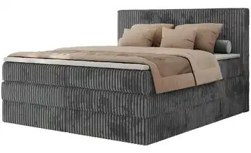 Boxspringbett mit Bettkasten 140x200 cm H3 Dunkelgrau