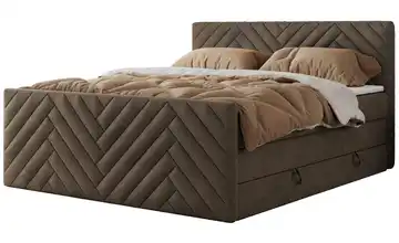 Boxspringbett mit Bettkasten 120x200 cm H3 bronzefarben Samt