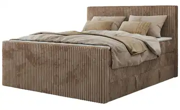 Boxspringbett mit Bettkasten 140x200 cm H3 Braun