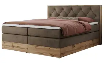 Boxspringbett mit Bettkasten 140x200 cm H3 bronzefarben Samt