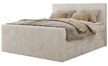 Boxspringbett mit Bettkasten 140x200 cm H3 Beige