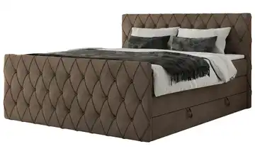 Boxspringbett mit Bettkasten 120x200 cm H3 bronzefarben Samt