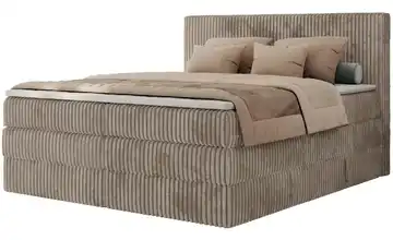 Boxspringbett mit Bettkasten 140x200 cm H3 Taupe