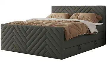 Boxspringbett mit Bettkasten 120x200 cm H3 Anthrazit Kunstleder