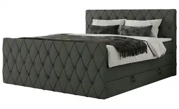 Boxspringbett mit Bettkasten 120x200 cm H3 Anthrazit Kunstleder