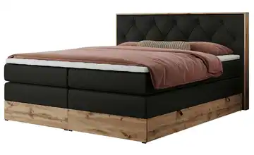 Boxspringbett mit Bettkasten H4 Schwarz Kunstleder 140x200 cm