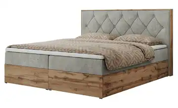 Boxbett mit Bettkasten 160x200 cm H3 Hellgrau Webstoff