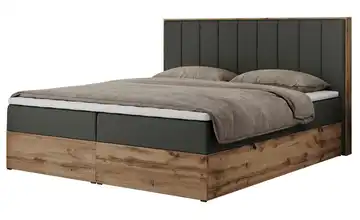 Boxbett mit Bettkasten 160x200 cm H3 Anthrazit Kunstleder