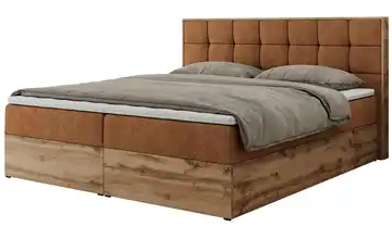 Boxbett mit Bettkasten 120x200 cm H3 Orange Webstoff