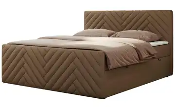 Boxbett mit Bettkasten 140x200 cm H3 Braun Kunstleder
