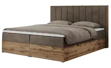 Boxbett mit Bettkasten 140x200 cm H3 bronzefarben Samt