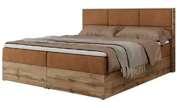 Boxbett mit Bettkasten 120x200 cm H3 Orange Webstoff