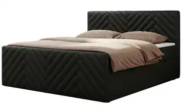 Boxbett mit Bettkasten 120x200 cm H3 Schwarz Kunstleder