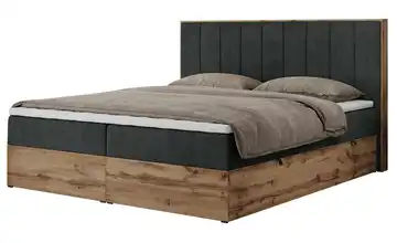 Boxbett mit Bettkasten 180x200 cm H3 Dunkelgrau Webstoff
