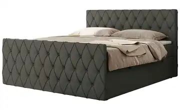 Boxspringbett mit Bettkasten 120x200 cm H3 Anthrazit Kunstleder