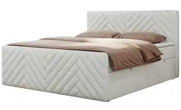 Boxbett mit Bettkasten H3 Weiß Kunstleder