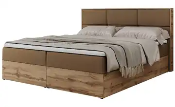 Boxbett mit Bettkasten 120x200 cm H3 Braun Kunstleder