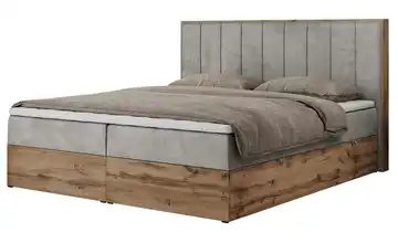 Boxbett mit Bettkasten 160x200 cm H3 Silbergrau Samt
