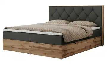 Boxbett mit Bettkasten 140x200 cm H4 Anthrazit Kunstleder