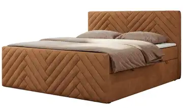 Boxbett mit Bettkasten 160x200 cm Orange Webstoff H4