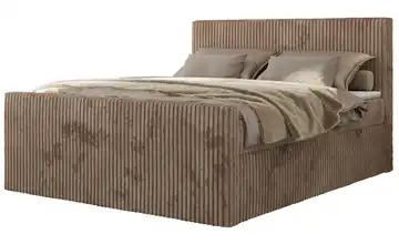 Boxbett mit Bettkasten Polsterbett 160x200 Braun 164 cm 160x200 cm H4 Braun