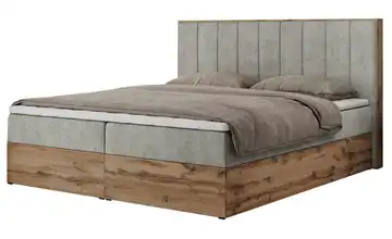 Boxbett mit Bettkasten 140x200 cm H3 Hellgrau Webstoff