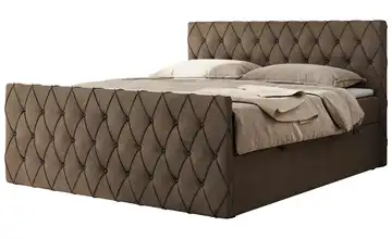 Boxspringbett mit Bettkasten 120x200 cm H3 bronzefarben Samt