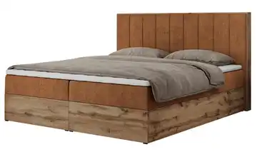 Boxbett mit Bettkasten 140x200 cm H3 Orange Webstoff