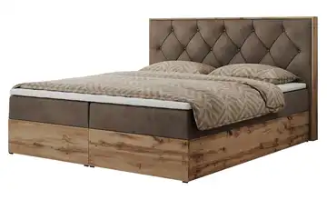 Boxbett mit Bettkasten 140x200 cm H3 bronzefarben Samt