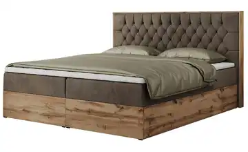 Boxbett mit Bettkasten 140x200 cm H3 bronzefarben Samt