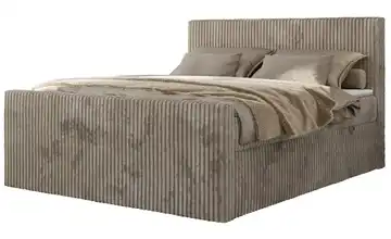 Boxbett mit Bettkasten Polsterbett 160x200 Taupe 164 cm 160x200 cm H4 Taupe