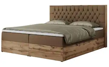 Boxbett mit Bettkasten 140x200 cm H3 Braun Kunstleder