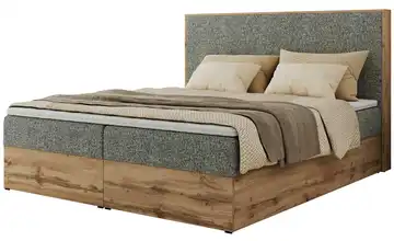 Boxbett mit Bettkasten 180x200 cm H3 Grau, Eiche Artisan (Nachbildung) Webstoff