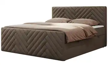 Boxbett mit Bettkasten 140x200 cm H3 bronzefarben Samt