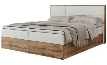 Boxbett mit Bettkasten 140x200 cm H3 Weiß Kunstleder