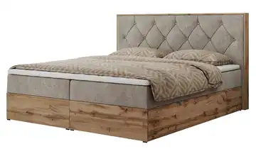 Boxbett mit Bettkasten Beige H4 180x200 cm Webstoff