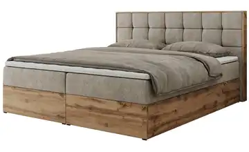 Boxbett mit Bettkasten 120x200 cm H3 Beige Webstoff