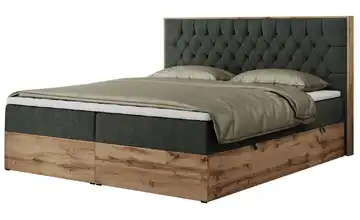 Boxbett mit Bettkasten 180x200 cm H3 Dunkelgrau Webstoff