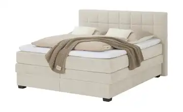 vanDoorn Boxspringbett mit Bettkasten Webstoff Natur 180 cm H3