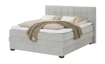 vanDoorn Boxspringbett mit Bettkasten Webstoff Silbergrau 180 cm H3
