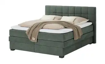 vanDoorn Boxspringbett mit Bettkasten Webstoff Moosgrün 200 cm H2 & H3