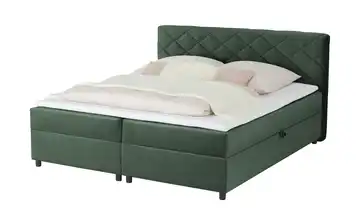 Boxbett mit Bettkasten 140 cm H4 Kaltschaumkern Waldgrün