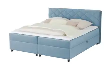 Boxbett mit Bettkasten 160 cm H1 Viscoschaumkern Hellblau