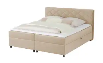 Boxbett mit Bettkasten 180 cm H1 & H4 Viscoschaumkern Beige