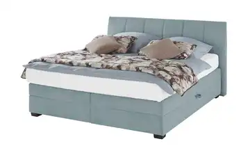 vanDoorn Boxspringbett mit Bettkasten Hellblau 160 cm H2 & H3