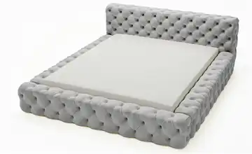 Polsterbett 180x200 cm Hellgrau 218 cm
