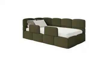 Selsey Polsterliege mit Rausfallschutz Rausfallschutz links ohne Matratze Olivgrün