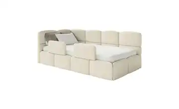 Selsey Polsterliege mit Matratze und Rausfallschutz Rausfallschutz links mit Matratze Hellbeige