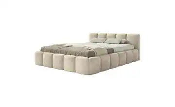 Selsey Polsterbett mit Bettkasten mit Bettkasten 160x200 cm Hellbeige Velours